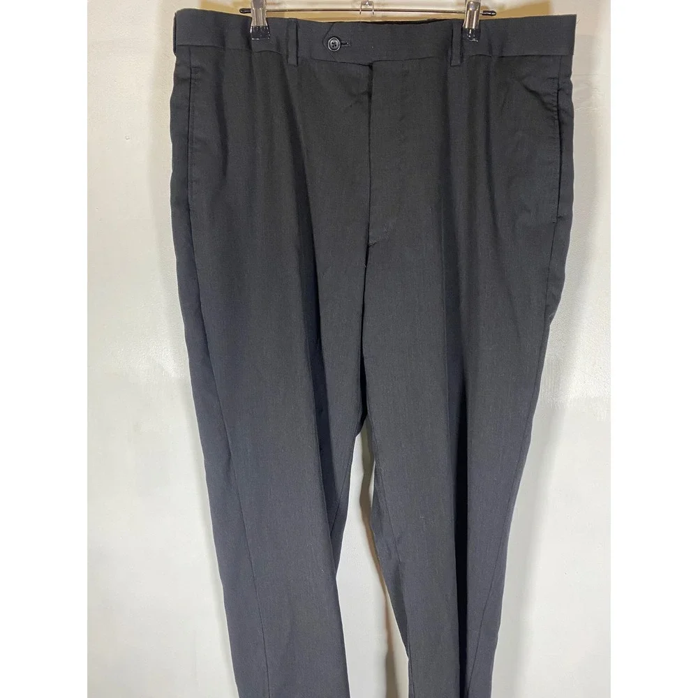 Pronto Uomo 36x32 Black 100% Wool Dress Pants Flat Front Career Office